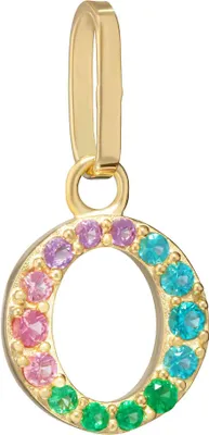 Produktbild von Buchstabe O Kettenanhänger – 333 Gelbgold 13,9x7,4mm mit Zirkonia bunt