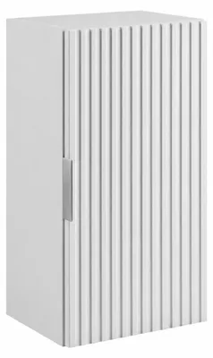 Image de Armoire suspendue pour salle de bain, modèle demi-hauteur, blanche, poignées argentées, dimensions : 35 x 27 x 68 cm, Image générée par une IA