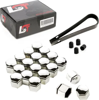 Produktbild von 20x Radschrauben Abdeckkappen Set 19 mm chromfarben für SAAB VOLVO OPEL VAUXHALL