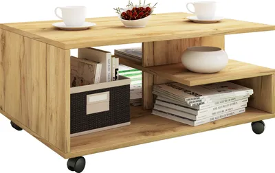 Immagine prodotto di Holz Sofatisch Couchtisch Rollen Stango