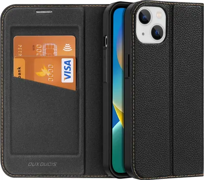 Produktbild von Dux Ducis Skin X2 Magnet Flip-Hülle für iPhone 14, schwarz