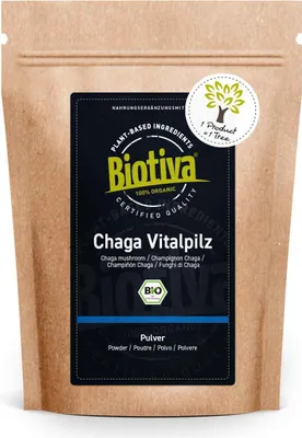 Immagine prodotto di Biotiva Polvere di fungo Chaga 125 g da coltivazione biologica