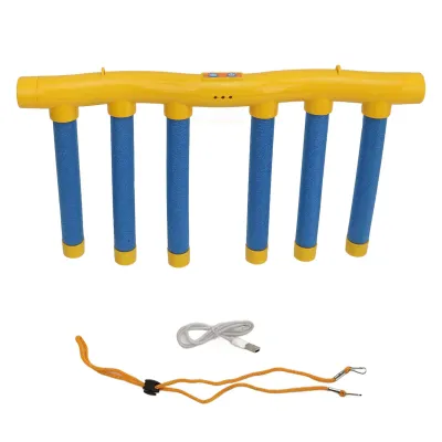 Image de Jeu de réaction avec 6 barres qui tombent – jaune et bleu, 3 vitesses, effets sonores, batterie rechargeable par USB, pour améliorer la coordination œil-main et la réactivité