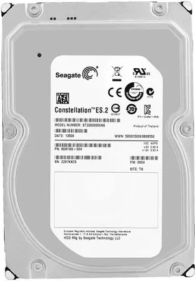 A close-up, top-down view of a Seagate Constellation ES.2 hard drive with its label clearly visible.