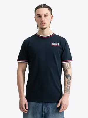 Produktbild von Herren T-Shirt schmale Passform QUIN Dark Navy/White/Red XL Lonsdale