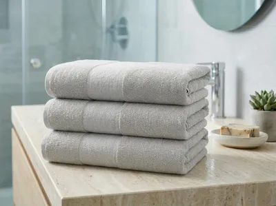 Obrázok produktu pre Uterák CARRARA 70x140 cm svetlosivý, 100% bavlna, Obrázok generovaný UI