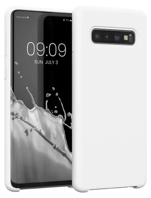 Produktbild von kwmobile Handyhülle für Samsung Galaxy S10 Hülle - Case Silikon - Kabelloses Laden - Schutzhülle Cover in Weiß matt