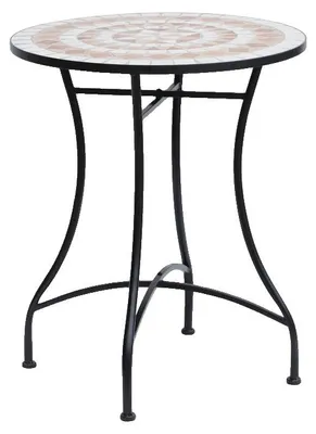 Image de Table de jardin, Ø 60 cm, hauteur 71 cm, structure en acier, plateau en céramique, charge maximale 100 kg