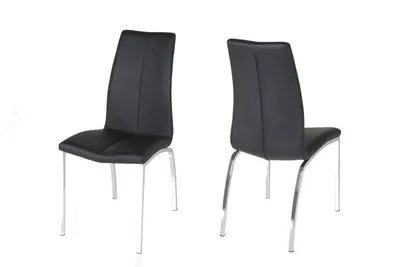 Productafbeelding van Eetkamerstoel Askra Zwart/zilver Polyurethan- Giga Living- Set van 4