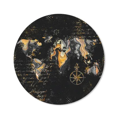 Produktbild von MuchoWow® Mauspad Mousepad Weltkarte - Farbe - Gold - Kompass 30x30 cm - Mousepads - Maus Mat - Pad - Mausunterlage - Tischunterlage - Schreibtischmatten