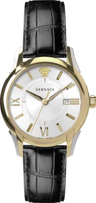 Produktbild von Versace VEUA00320 Apollo Gent weiss gold silber schwarz Leder Herren Uhr NEU