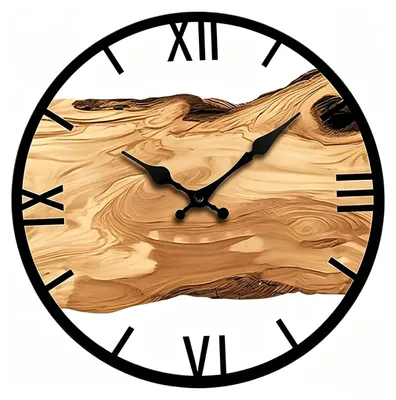 Productafbeelding van Solidchoice - Houten Wandklok met Klassiek Ontwerp