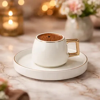 Produktbild von Bricard - Espresso-Set - 12-teilig - Keramik - Weiß/Gold