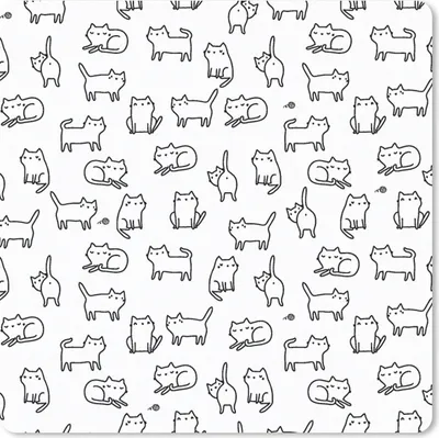 Produktbild von MuchoWow® Mauspad Mousepad Mädchen - Katze - Muster - Mädchen - Kinder - Kinder 30x30 cm - Mousepads - Maus Mat - Pad - Mausunterlage - Gaming