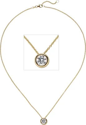 Produktbild von JOBO Collier Kette mit Anhänger 585 Gold Gelbgold 1 Diamant Brillant 1,0 ct. 45 cm