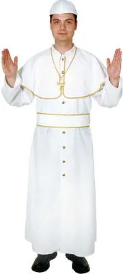 Produktbild von O7000-58-60 Papst weiß Herren Kostüm-Gewand Gr.58-60
