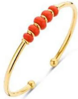 Productafbeelding van Gouden armband met rode parels
