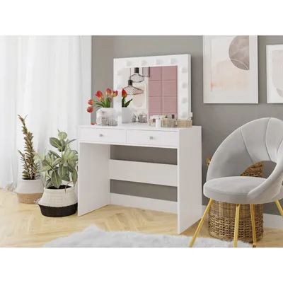 Obrázok produktu pre Toaletný stolík s LED osvetlením FAOLAN - biely