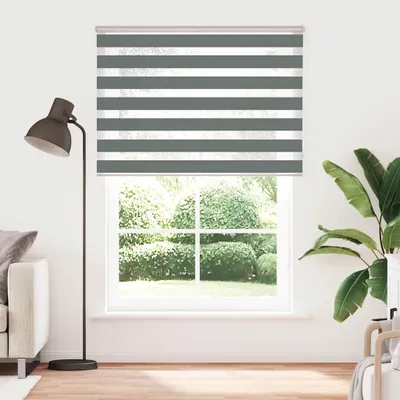 Produktbild von vidaXL Doppelrollo Dunkelgrau 155x200 cm Stoffbreite 150,9 cm Polyester