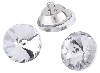500 Kristallknöpfe, klare Glasknöpfe, 20 mm, DIY-Deko