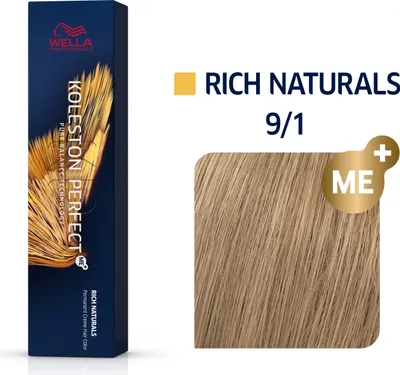 Produktbild von Wella Professionals Koleston Perfect Me+ Rich Naturals Professionelle permanente Haarfarbe 9/1 60 ml