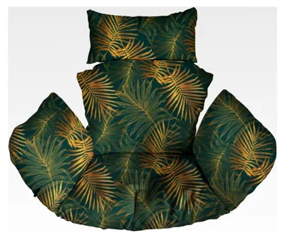 Produktbild von Kissen für Hängesessel, Polsterung für Polyrattan/Rattan Hängeschaukel, Hängekorb, Schaukelkorb, Rückenkissen in Palmgrün