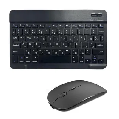 Produktbild von Bluetooth Tastatur, mit Maus, für iPad, Mac, PC, Tablet, Smartphone – Russisch