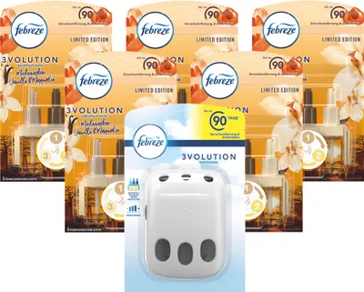 Produktbild von Febreze 3Volution Duftstecker + 5x Nachfüllflakons Madagaskar Vanille-Magnolie
