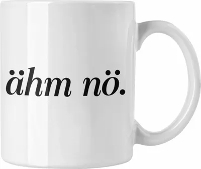 Produktbild von Trendation - Ähm No Tasse Geschenk Grafik Kollegin Geschenkidee Spruch Lustig (Weiß)