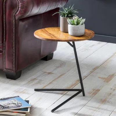 Image de Table basse wl5.657 40x46x40cm table basse wl5.657 en métal bois sheesham | Wohnling