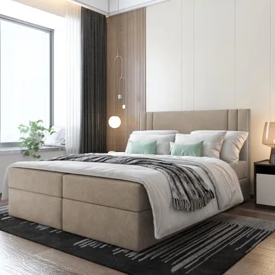 Produktbild von Bett, Boxspringbett RALI mit Bonell-Matratze und OHNE Topper, 2 Bettkästen, Doppelbett, Stauraum 180x200 cm (Cappuccino - Itaka 48)