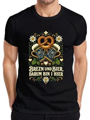 Productafbeelding van , Beieren, Lederhosen, heren T-shirt, zwart, maat S