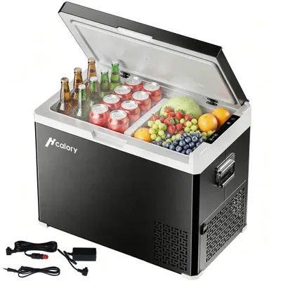 Produktbild von HCALORY 40L Kompressor Kühlbox Dualzone -20°C bis 20°C,12/24/230V Elektrische Kühlbox mit Trennwand, Mobiler Camping kühlschrank, Ohne App-Steuerung