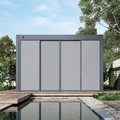 Produktbild von Weide Slim Frame Schiebepaneel Textil anthrazit für Pergola