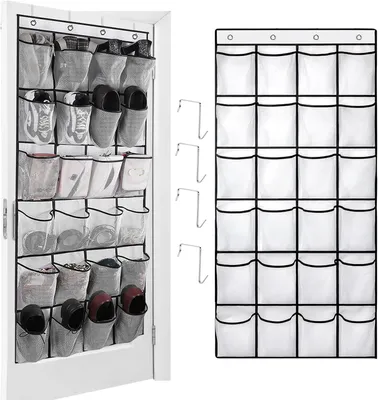 Produktbild von Schuhregal Schuh-Organizer über der Tür, multifunktionales Schuhregal mit 24 Fächern, für Schlafzimmer und Badezimmer