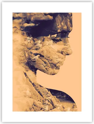 Produktbild von Poster - Poster ohne Rahmen - Frau Vögel Fotomontage - 30x40 cm - Wand Bild - Wanddeko - Wandbilder - Kunstposter - Wandposter - Bilder - Kunstdruck - Wanddekoration - Wandbild - P2XPA30x40-4246