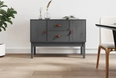 Produktbild von "Rabatt" Mehrzweckschrank/Vitrine/Sideboard - Modernes Design - Grau 110x40x78 cm Massivholz Kiefer - Kommoden CC21998