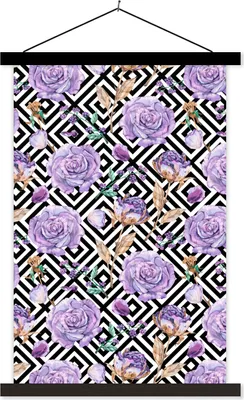 Produktbild von MuchoWow® Textilposter Blumen - Rosen - Abstrakt 60x90 cm mit schwarzem Rahmen - Poster Wohnzimmer