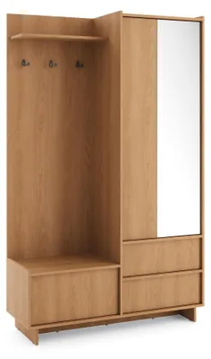 Immagine prodotto di FURNLUX, mobiletto per ingresso Yasumi, colore marrone, dimensioni: 125 x 201 x 39 cm