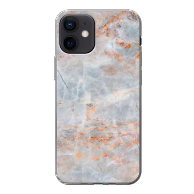 Produktbild von MuchoWow® Handyhülle Schutzhülle Hülle für iPhone 12 Marmor - Luxus - Orange Silikon Softcase Handy Hülle - Schutzhülle