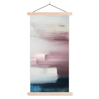 Produktbild von MuchoWow® Textilposter Malerei - Ölgemälde - Abstrakt 40x80 cm mit holzfarbenen Rahmen - Wohnzimmer