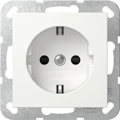 Produktbild von GIRA 445303 SCHUKO-Steckdose m.Shutter System 55 Reinweiß glänzend