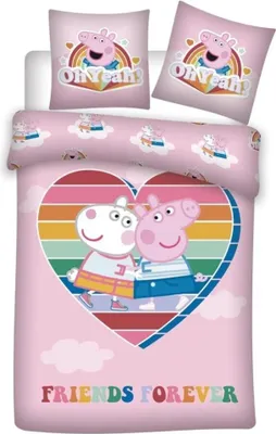 Produktbild von Peppa Wutz Kinder Bettwäsche Mikrofaser 2tlg Set 135/140x200 63x63 cm