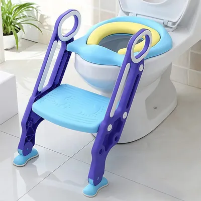 Produktbild von kinder-toilettensitz mit treppe, faltbar & rutschfest, höhenverstellbar, ideal für die wc-gewöhnung von babys & kleinkindern