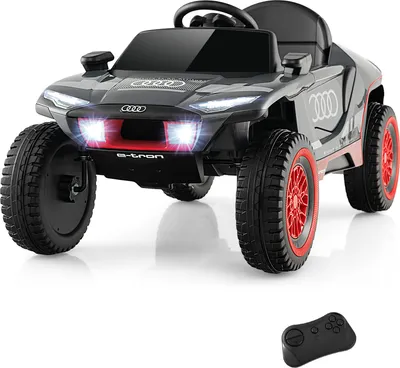Produktbild von GOPLUS 12 V Elektroauto Audi, Elektrofahrzeug mit 2,4G Fernbedienung & Musik & LED-Leuchten & 4 Federungen, Elektrisches Rennauto für Kinder ab 3 Jahren, 3-6,5 km/h
