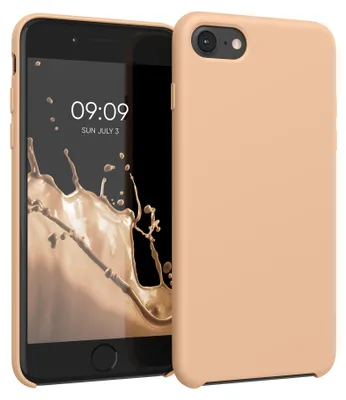 Produktbild von kwmobile Handyhülle für Apple iPhone SE (2022 / 2020) / iPhone 8 / 7 Hülle - Case Silikon - Kabelloses Laden - Schutzhülle Cover in Baby Peach