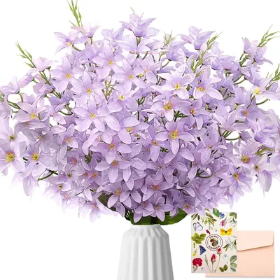 Image de Omgoods - 2 bouquets d'orchidée artificielle, avec 300 fleurs, de couleur violette