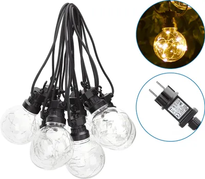 Immagine prodotto di Ghirlanda luminosa da esterno trasparente IP44 - 4,5 metri 6 W - con 10 LED da 3000 K