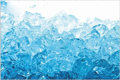 Produktbild von Wallario Wandbild Leuchtendes Eis in blau, Größe: 61 x 91,5 cm, Poster mit rahmenlosen Bildhalter