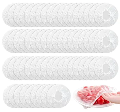 500 Frischhaltefolien mit Gummiband, transparent, dehnbar, wiederverwendbar